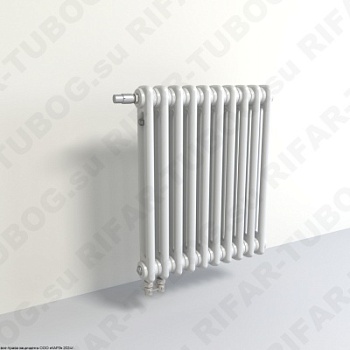 Радиатор 2-х трубчатый RIFAR TUBOG VENTIL 2072 - 28 сек, подключение нижнее одностороннее с термоклапаном (DV1), цвет WH — Белый (глянцевый)