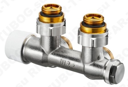 1184084 Oventrop Multiblock T, угловой, с преднастройкой, для двухтрубных систем, G 1/2 НР х G 3/4 НР