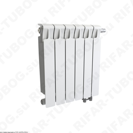 Биметаллический радиатор RIFAR MONOLIT VENTIL 500 - 13 сек., подключение нижнее правое (нпп), белый (глянцевый)