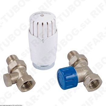 602200002 Schlosser Комплект подключения с термоголовкой 600100001, DN 15, проходной, GZ1/2 х GW1/2