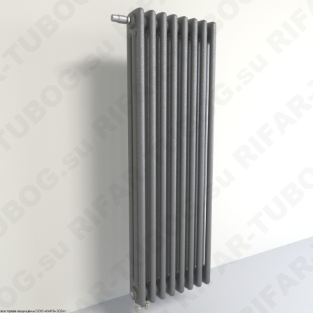 Радиатор 3-х трубчатый RIFAR TUBOG VENTIL 3082 - 53 сек, подключение нижнее одностороннее с термоклапаном (DV1), цвет TI — Титан (матовый)