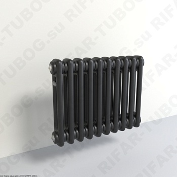 Радиатор 2-х трубчатый RIFAR TUBOG 2018 - 8 сек, подключение боковое универсальное (B1-B4), цвет BM — Черный янтарь (матовый)
