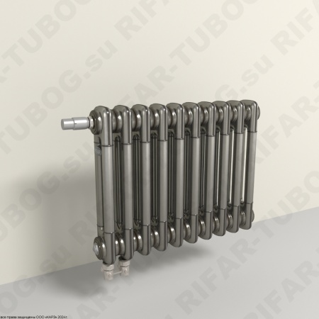 Радиатор 2-х трубчатый RIFAR TUBOG VENTIL 2018 - 36 сек, подключение нижнее одностороннее с термоклапаном (DV1), цвет TL — Технолак (глянцевый)