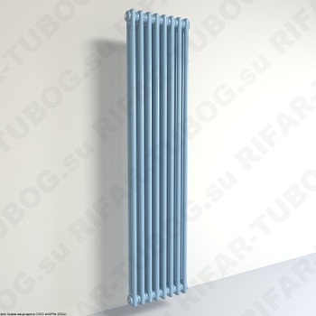Вертикальный радиатор 2-х трубчатый RIFAR TUBOG 2220 - 17 сек, подключение боковое универсальное (B1-B4), цвет SA — Сапфир (глянцевый)