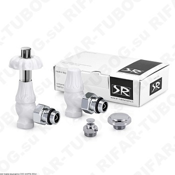 K371-1500VC0A SR Rubinetterie Термостатический комплект вентилей Floral Old Style, угловой, G 1/2 НР х G 1/2 ВР, Белый